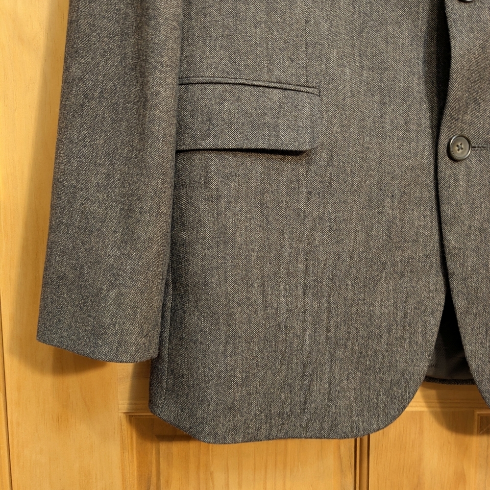 Kenneth Cole Awearness Slim Wool Blend Taupe Classic Business Blazer Jacket 40L - Picture 3 of 9